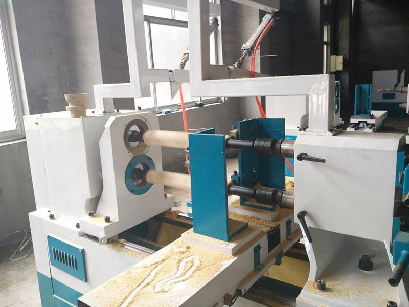 雙軸木工車床批量加工樓梯扶手 操作簡單 效率高